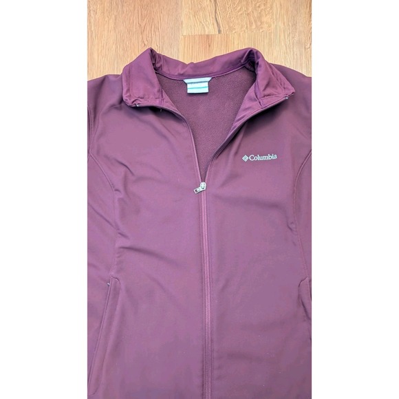 Columbia Herald Square Softshell Jacket Full Zip Plus Size 1X Burgundy EUC - Picture 2 of 8